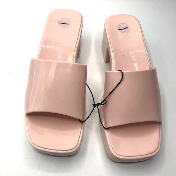 Urban Outfitters Womens Pink Slip On Jelly  Heels Size EU 37 / US 6 - Picture 1 of 9